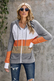 Zip-Up Raglan Sleeve Openwork Hooded Cardigan- ONLINE ONLY 2-10 DAY SHIPPING