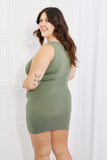 Yelete On My Mind Full Size Mini Slip Dress in Sage - ONLINE ONLY 2-10 DAY SHIPPING