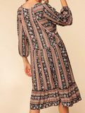 Ethnic Striped Babydoll Dress - In Store