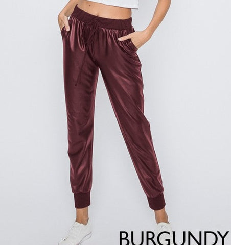 Faux Leather Joggers - In Store