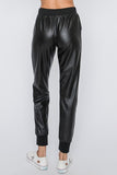 Faux Leather Joggers - In Store