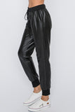 Faux Leather Joggers - In Store