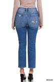 Distressed Raw Hem Straight Jeans - In Store