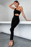 One-Shoulder Cutout Jumpsuit- ONLINE ONLY 2-10 DAY SHIPPING