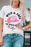 Slogan Graphic Cuffed Tee Round Neck Tee Shirt- ONLINE ONLY 2-10 DAY SHIPPING
