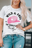 Slogan Graphic Cuffed Tee Round Neck Tee Shirt- ONLINE ONLY 2-10 DAY SHIPPING