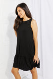 Zenana Head Over Heels Full Size Sleeveless Ruffle Hem Dress- ONLINE ONLY 2-7 DAY SHIPPING