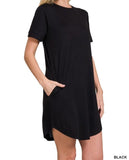 Rolled Short Sleeve Dress