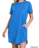 Rolled Short Sleeve Dress