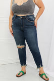 Judy Blue Melaney Full Size Mid Rise Distressed Relaxed Fit Jeans - ONLINE ONLY 2-7 DAY SHIP