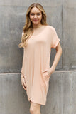 Culture Code Full Size Relaxed V-Neck T-Shirt Dress- ONLINE ONLY 2-7 DAY SHIPPING