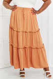 Zenana Summer Days Full Size Ruffled Maxi Skirt in Butter Orange - ONLINE ONLY 2-7 DAY SHIP