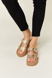 Forever Link Rhinestone Buckled Wedge Sandals - ONLINE ONLY