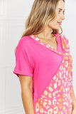 Celeste Wild Out Full Size Color Block V-Neck Top- ONLINE ONLY- 2-7 DAY SHIPPING