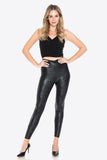 Leggings Depot Full Size PU Leather Wide Waistband Leggings in Black- ONLINE ONLY 2-10 DAY SHIPPING