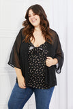 Melody Just Breathe Full Size Chiffon Kimono in Black - ONLINE ONLY 2-10 DAY SHIPPING