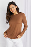 Acting Pro Full Size Elbow Patch Round Neck Top- ONLINE ONLY 2-10 DAY SHIPPING