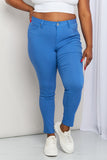 YMI Jeanswear Kate Hyper-Stretch Full Size Mid-Rise Skinny Jeans in Electric Blue- ONLINE ONLY 2-10 DAY SHIPPING