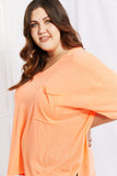 Zenana Neon Lights Full Size Raw Edge Pocket Tee - ONLINE ONLY 2-10 DAY SHIPPING