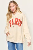 Simply Love Full Size PARIS Long Sleeve Drawstring Hoodie - ONLINE ONLY