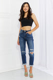 Vervet by Flying Monkey Full Size Distressed Cropped Jeans with Pockets- ONLINE ONLY 2-10 DAY SHIPPING