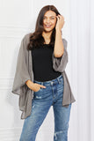 Melody Just Breathe Full Size Chiffon Kimono in Grey - ONLINE ONLY 2-10 DAY SHIPPING