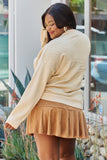 GeeGee All The Time Full Size Cold Shoulder Cable Knit Sweater - ONLINE ONLY 2-10 DAY SHIPPING