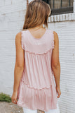 Foil Frill Trim Sleeveless Top- ONLINE ONLY 2-10 DAY SHIPPING
