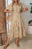 Floral V-Neck Front Slit Dress- ONLINE ONLY 2-10 DAY SHIPPING
