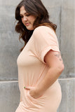 Culture Code Full Size Relaxed V-Neck T-Shirt Dress- ONLINE ONLY 2-7 DAY SHIPPING