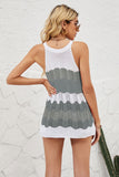 Color Block Round Neck Sleeveless Tunic Knit Top- ONLINE ONLY 2-10 DAY SHIPPING