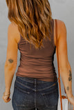 Notched Neck Ribbed Tank Top- ONLINE ONLY- 2-7 DAY SHIPPING