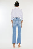 Kancan High Waist Raw Hem Straight Jeans- ONLINE ONLY