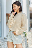 GeeGee All The Time Full Size Cold Shoulder Cable Knit Sweater - ONLINE ONLY 2-10 DAY SHIPPING