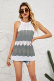 Color Block Round Neck Sleeveless Tunic Knit Top- ONLINE ONLY 2-10 DAY SHIPPING