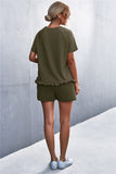 Raglan Sleeve Ruffle Hem Top and Shorts Set with Pockets- ONLINE ONLY 2-10 DAY SHIPPING