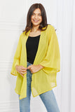 Melody Just Breathe Full Size Chiffon Kimono in Yellow - ONLINE ONLY 2-10 DAY SHIPPING
