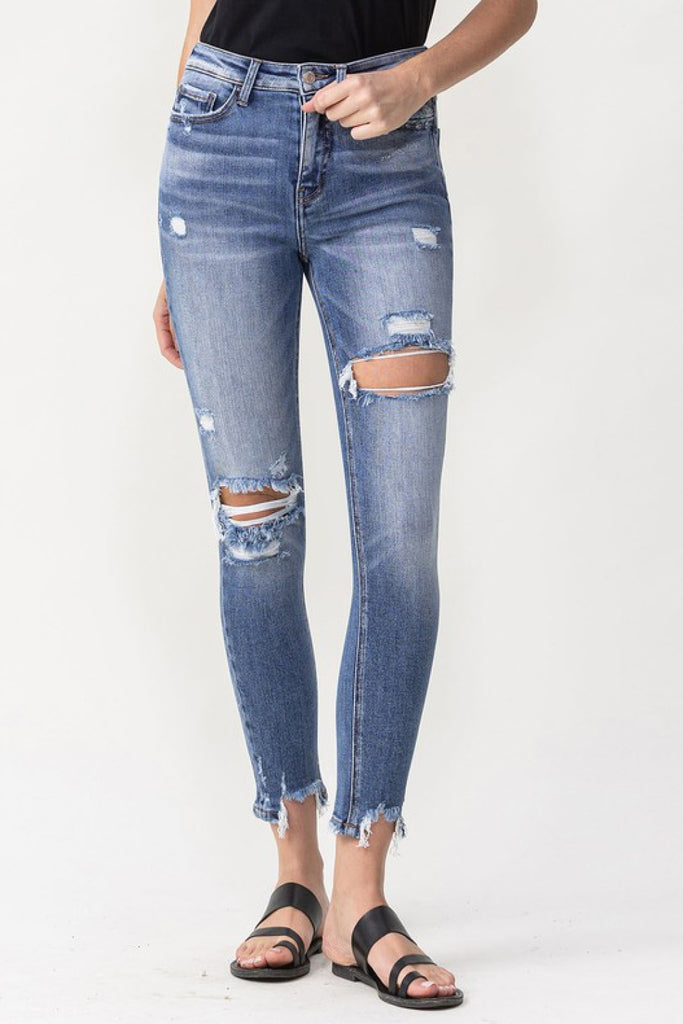 opdragelse dome Bore Lovervet Juliana Full Size High Rise Distressed Skinny Jeans- ONLINE O –  Day Dreamers Boutique