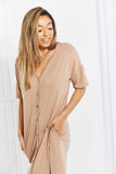BOMBOM Sunday Brunch Button Down Midi Dress in Natural- ONLINE ONLY- Shipping 2-7 days