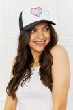 Fame Falling For You Trucker Hat in Black- ONLINE ONLY 2-10 DAY SHIPPING
