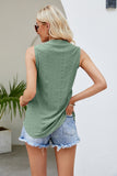 Notched Neck Curved Hem Eyelet Tank- ONLINE ONLY 2-10 DAY SHIPPING