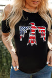 US Flag Bird Graphic Cold-Shoulder Tee- ONLINE ONLY- 2-7 DAY SHIPPING