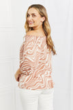 Celeste So Wavy Full Size Off-The-Shoulder Scrunch Sleeve Top in Pale Blush- ONLINE ONLY- 2-7 DAY SHIPPING