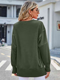 Exposed Seam High-Low Round Neck Sweatshirt
