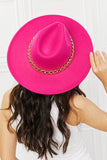 Fame Keep Your Promise Fedora Hat in Pink- ONLINE ONLY 2-10 DAY SHIPPING