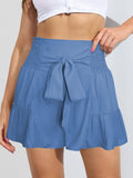 Smocked Tie-Front High-Rise Shorts- ONLINE ONLY 2-10 DAY SHIPPING
