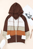 Zip-Up Raglan Sleeve Openwork Hooded Cardigan- ONLINE ONLY 2-10 DAY SHIPPING