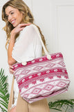 Justin Taylor Printed Tote with Rope Handles- ONLINE ONLY 2-7 DAY SHIPPING