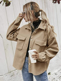Dropped Shoulder Shacket with Pockets