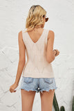 Openwork V-Neck Knit Top- ONLINE ONLY 2-10 DAY SHIPPING